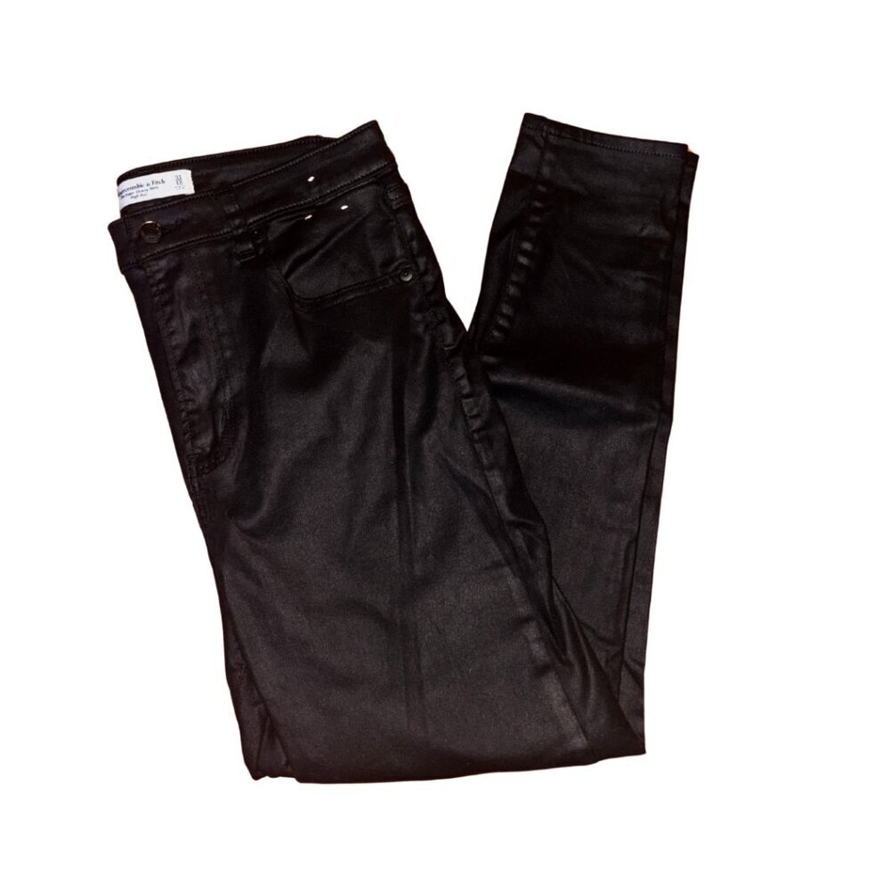 41. Abercrombie & Fitch “The Super Skinny” Shiny Ankle Jeans High Rise Size 12S - Picture 2 of 5